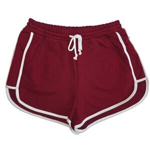 NWT S Women's Burgundy Terry Cloth Shorts w/Pockets & Elastic Waist